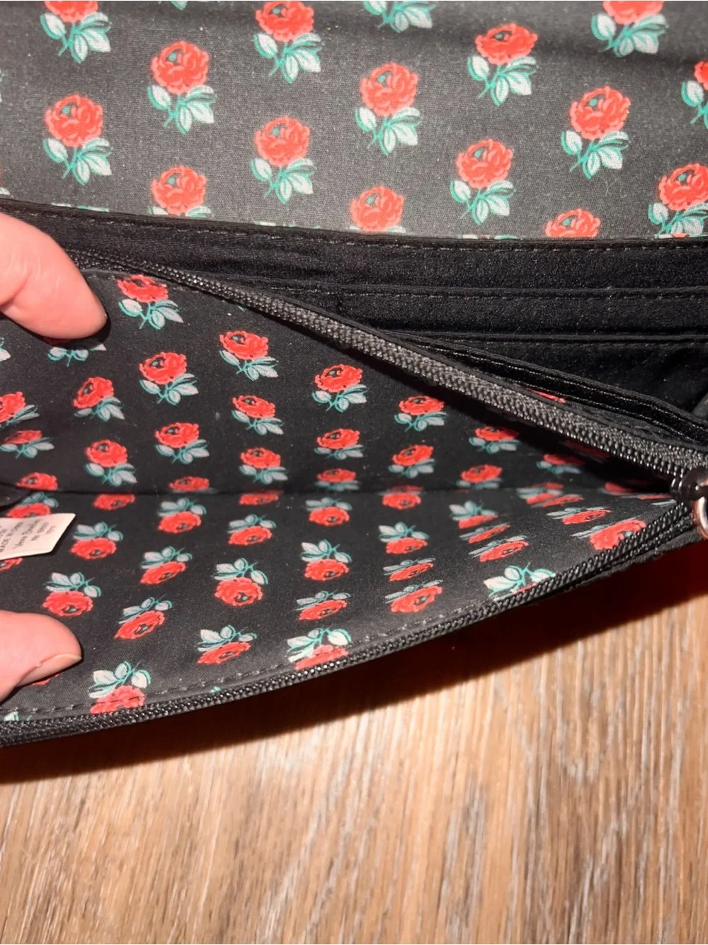 Vera Bradley Quilted Wristlet Clutch in Black